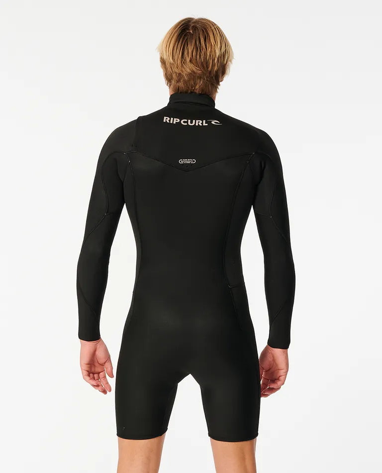 MEN'S D/PATROL 2MM L/SL C/ZIP SPRING - BLACK