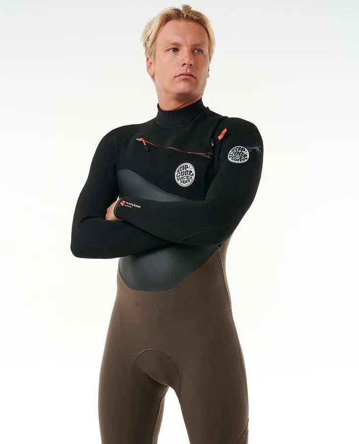 Rip Curl Flashbomb E7 4/3 Chest Zip Fullsuit Steamer - Deep Rock
