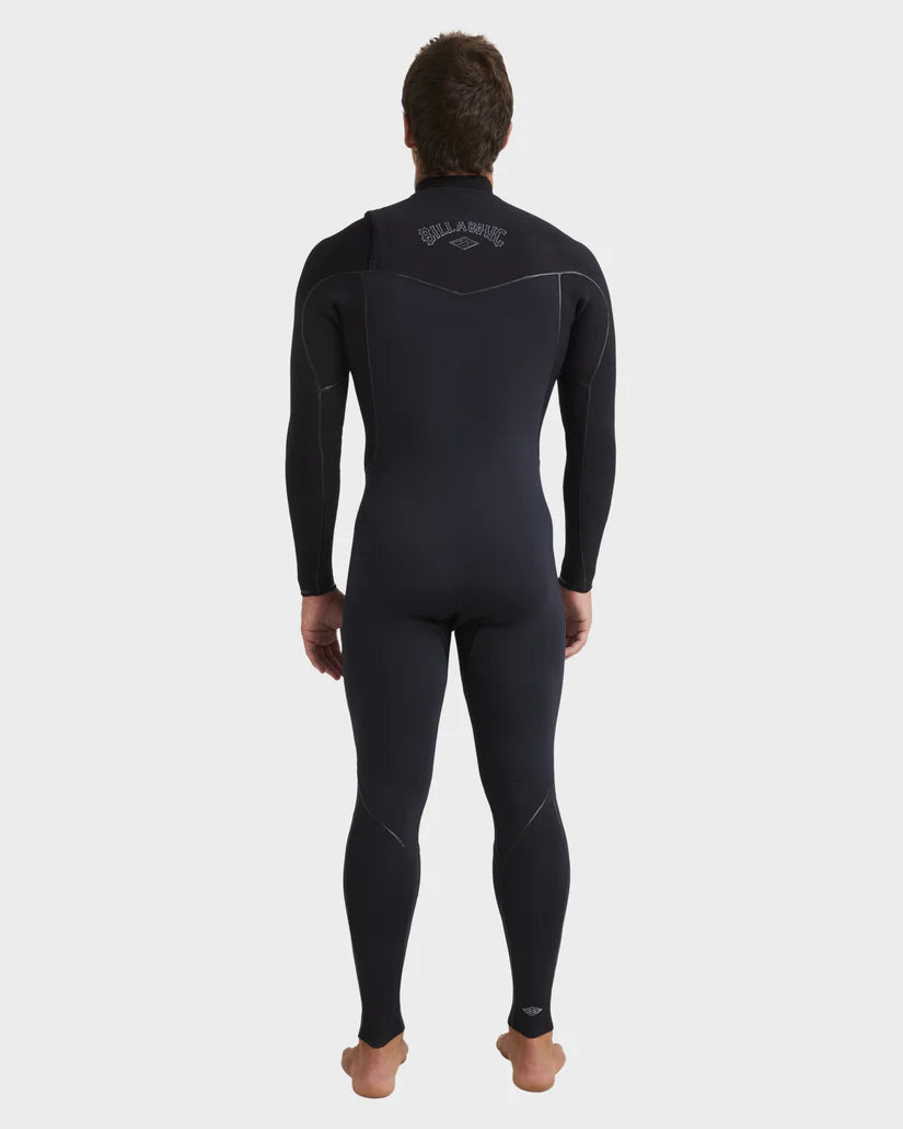 Mens 4/3mm Revolution Pro Chest Zip Steamer Wetsuit - Black