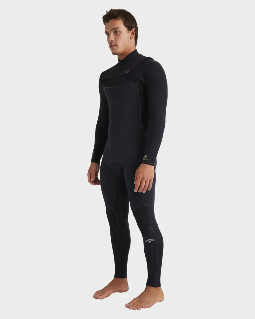 Mens 4/3mm Revolution Pro Chest Zip Steamer Wetsuit - Black