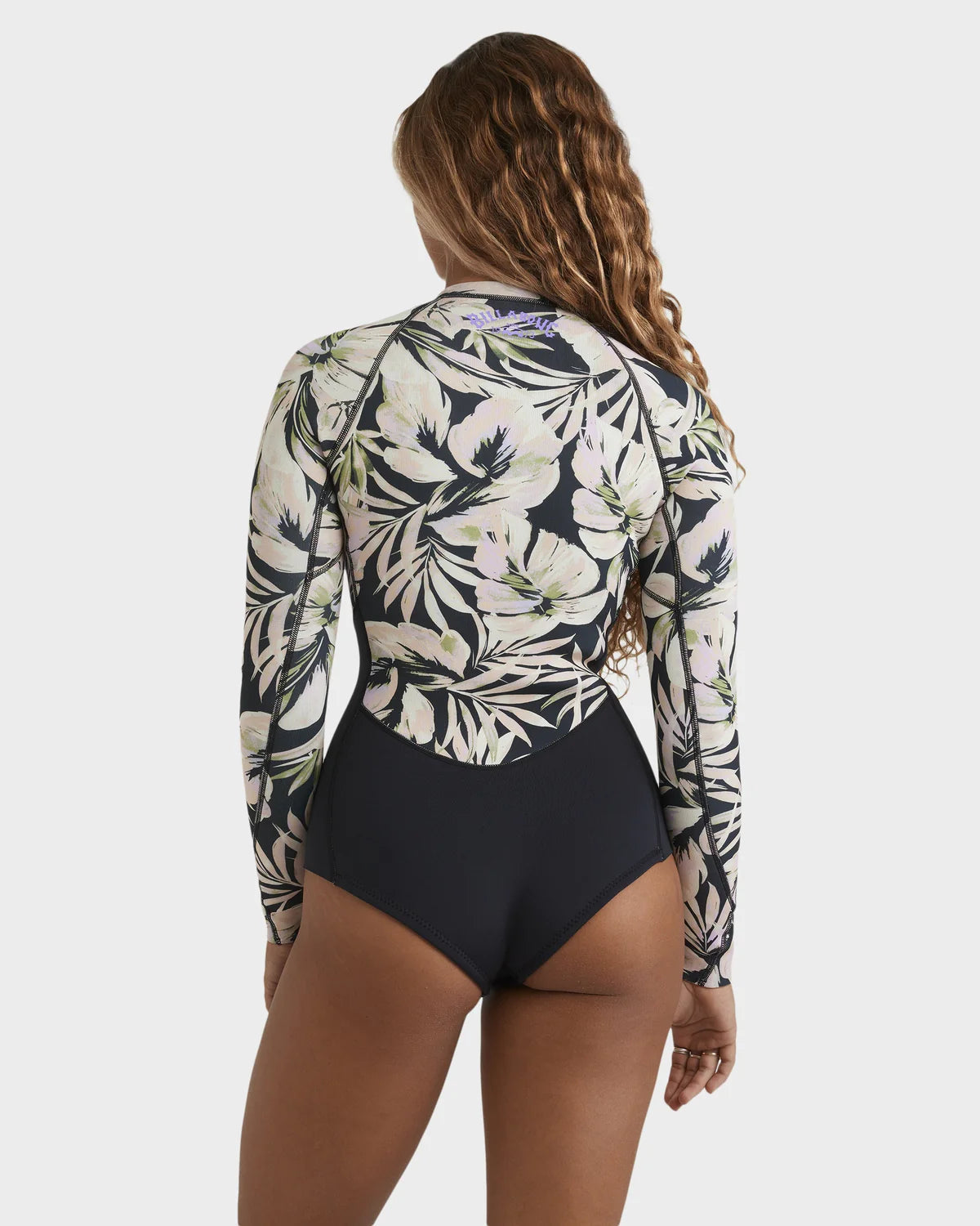 Billabong Womens 2mm Salty Dayz Natural Long Sleeve Springsuit - Black Floral