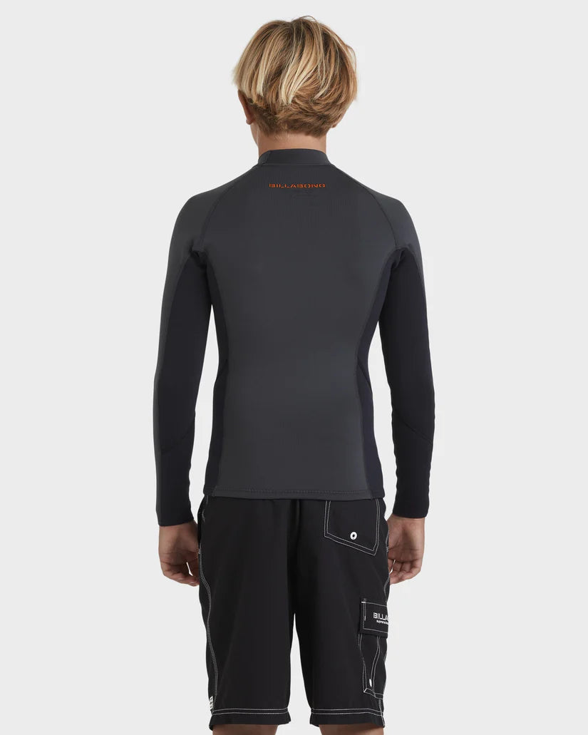 Billabong Boy's 1mm Absolute Natural Long Sleeve Wetsuit Top - Graphite