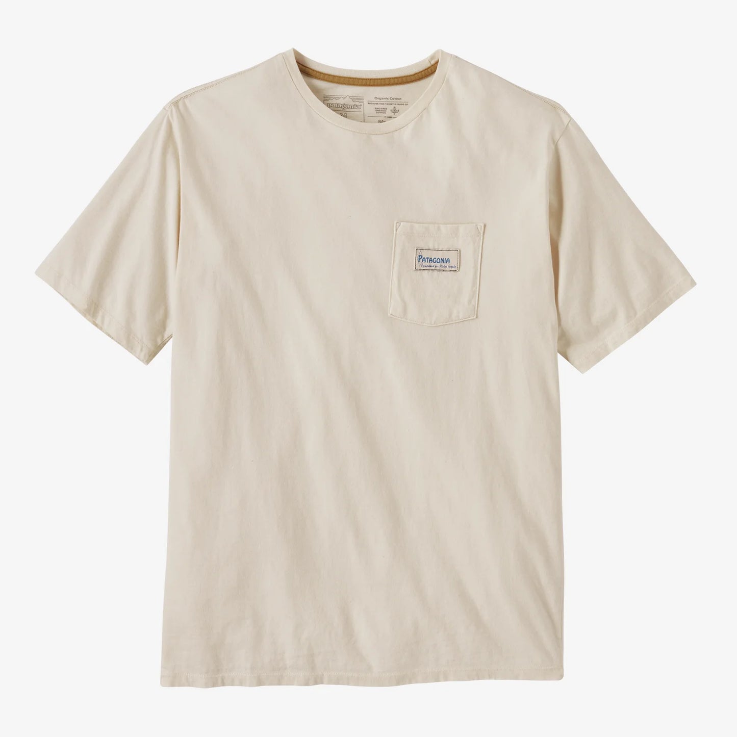 Men's Water People Organic Pocket T-Shirt - Water People Banner: Undyed Natural