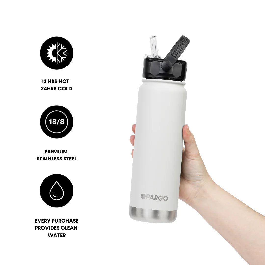 Project Pargo 750mL Insulated Bottle w/ Straw Lid - Bone White