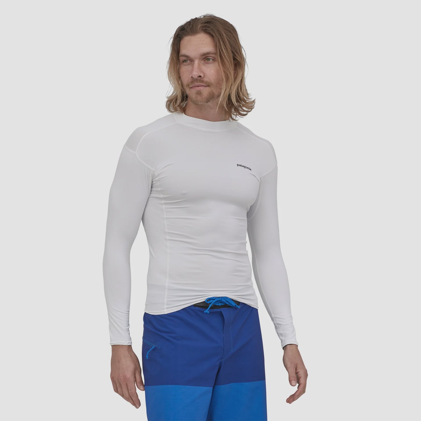 Patagonia Men's Long Sleeve R0 Rash Vest Top - White