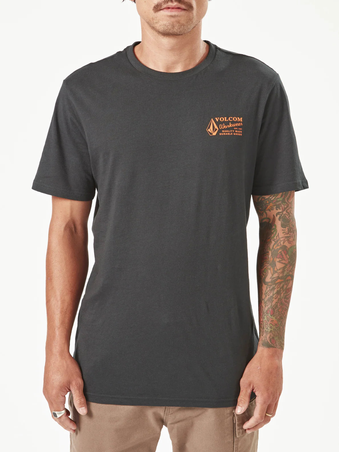 VOLCOM WORKWEAR SHORT SLEEVE TEE - BLACK