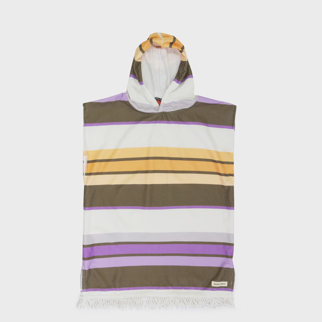 Youth Sunkissed Hooded Poncho - Apricot/Violet