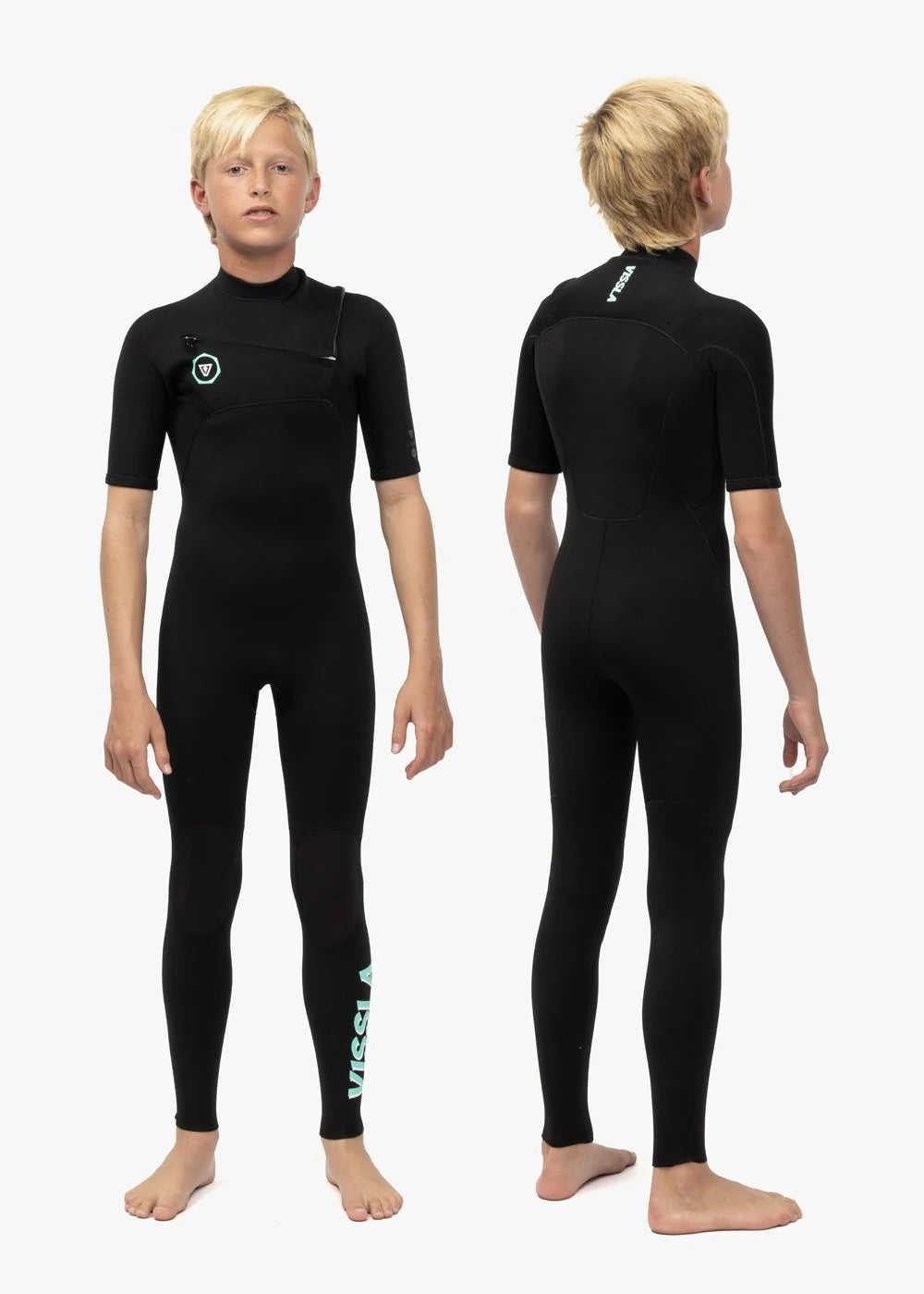 7 Seas Boys 2mm Short Sleeve Steamer Wetsuit - Black