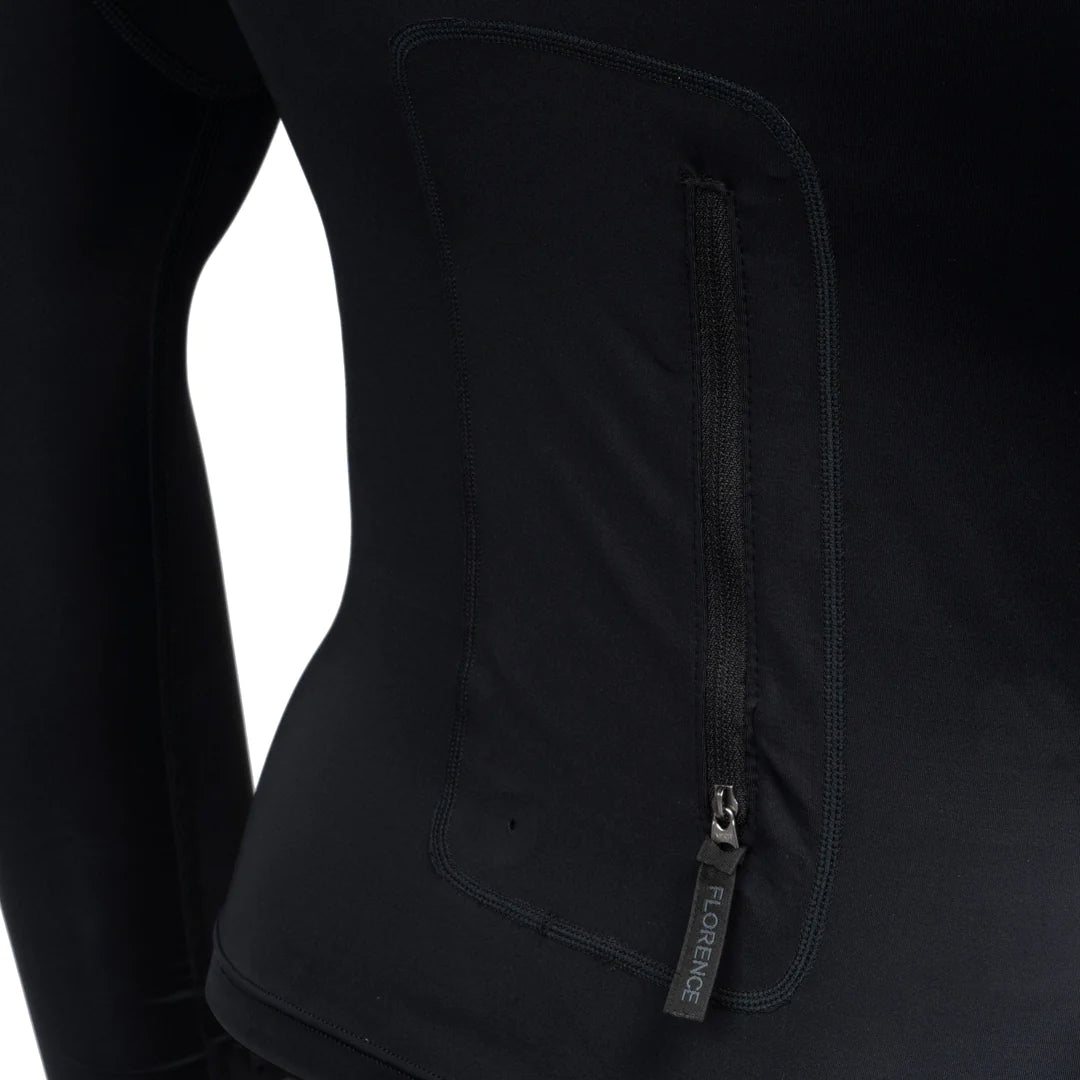 Long Sleeve Utility Pocket Hooded Rashguard - Black
