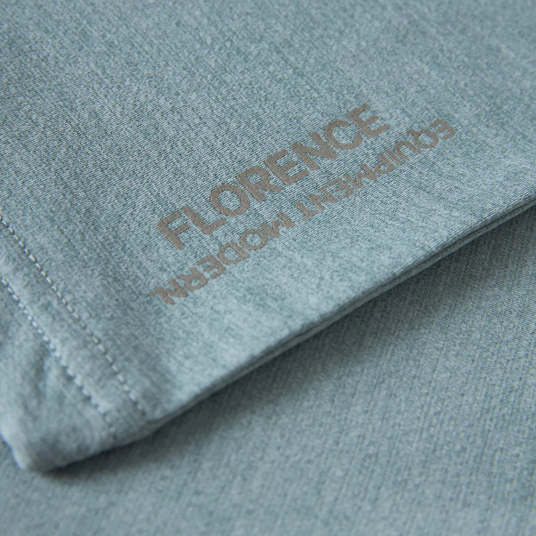 Florence Airtex Long Sleeve Hooded Shirt - Heather Light Sea Blue