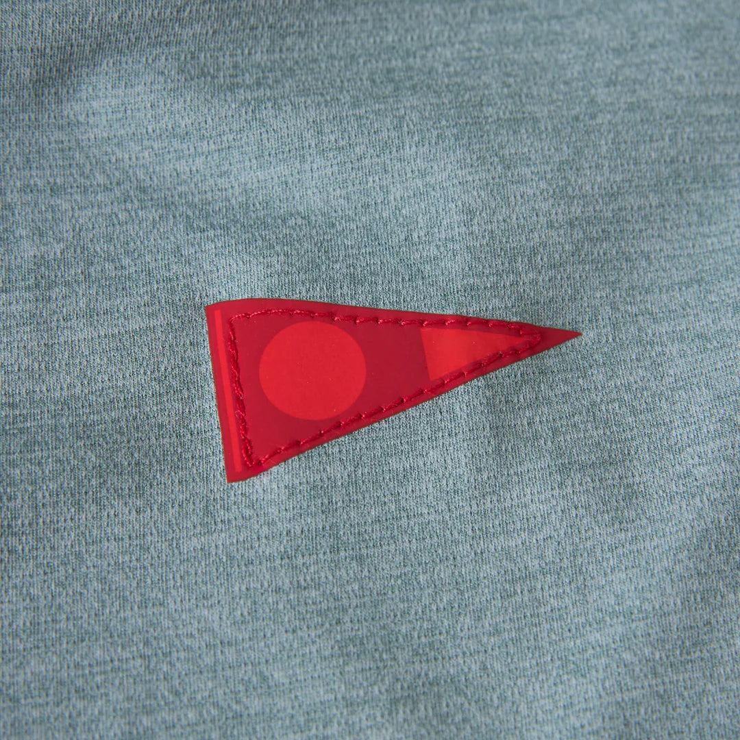 Florence Airtex Long Sleeve Hooded Shirt - Heather Light Sea Blue