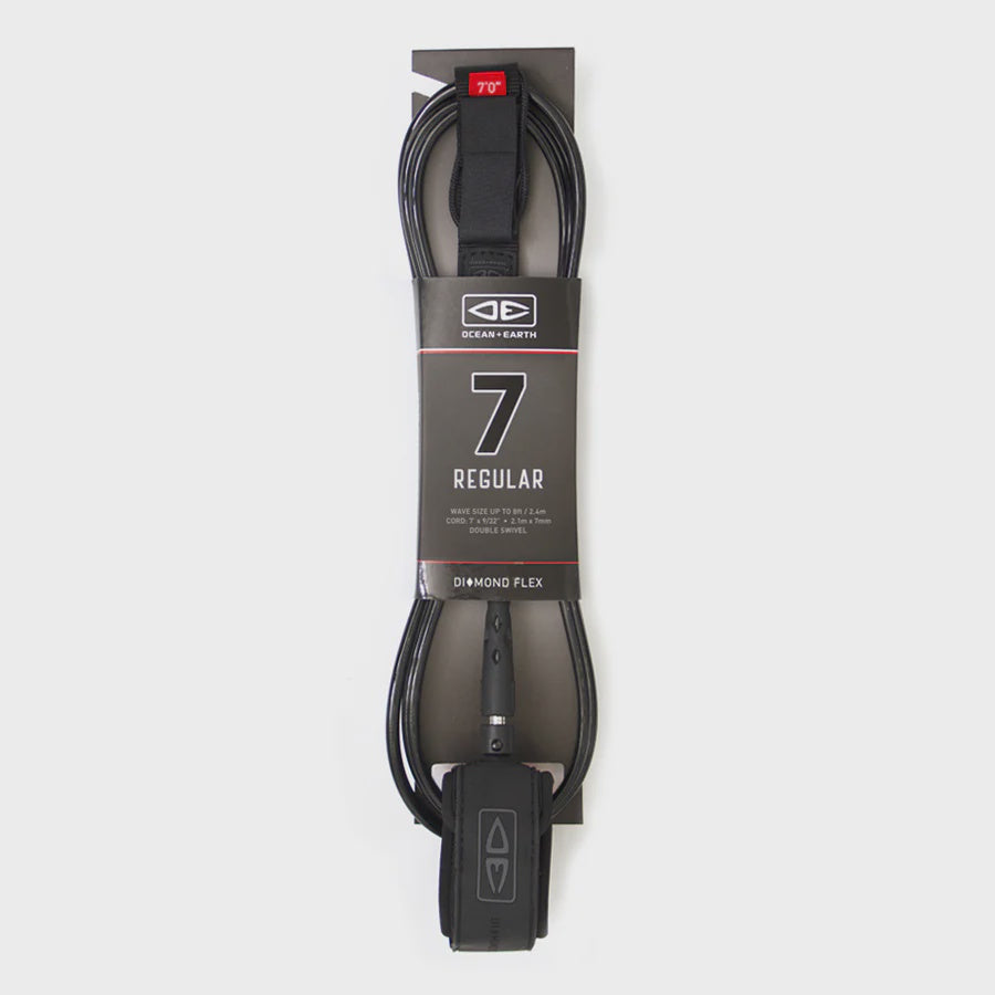 Diamond Flex 7ft Regular Leash - Black
