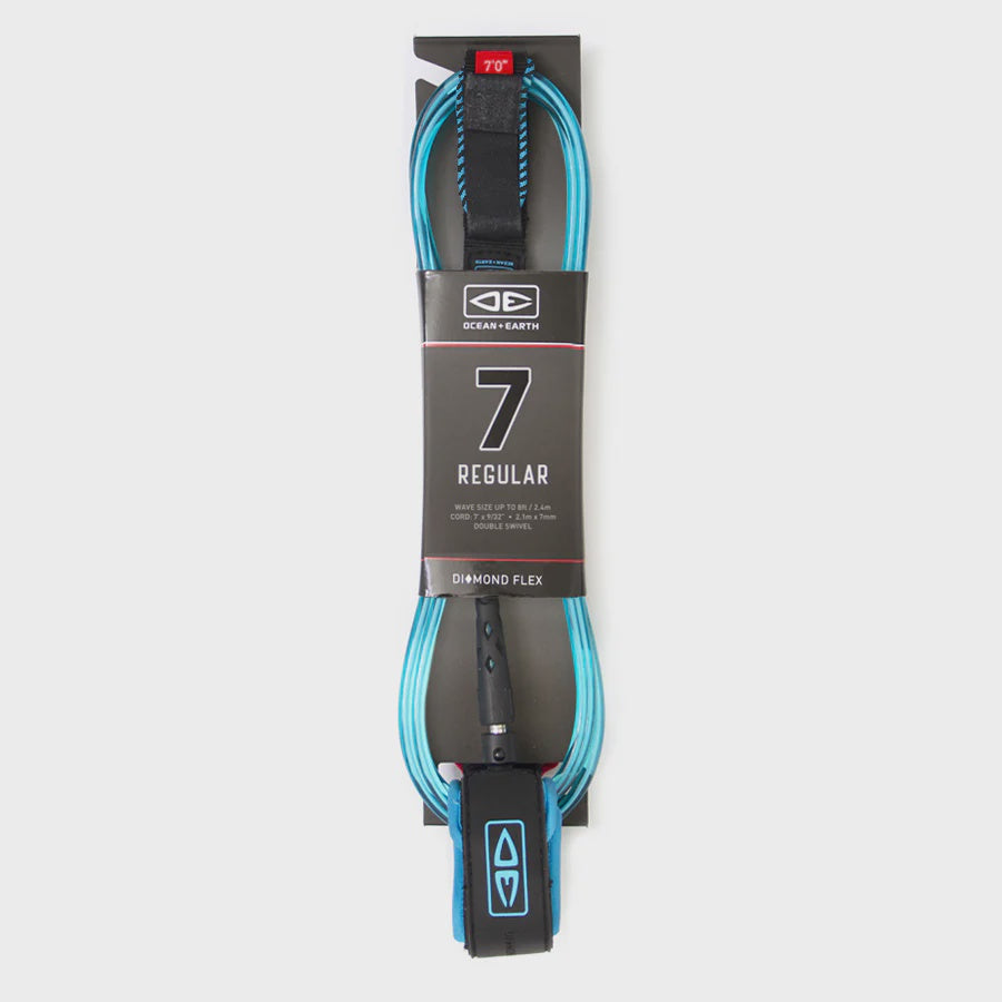 Diamond Flex 7ft Regular Leash - Blue