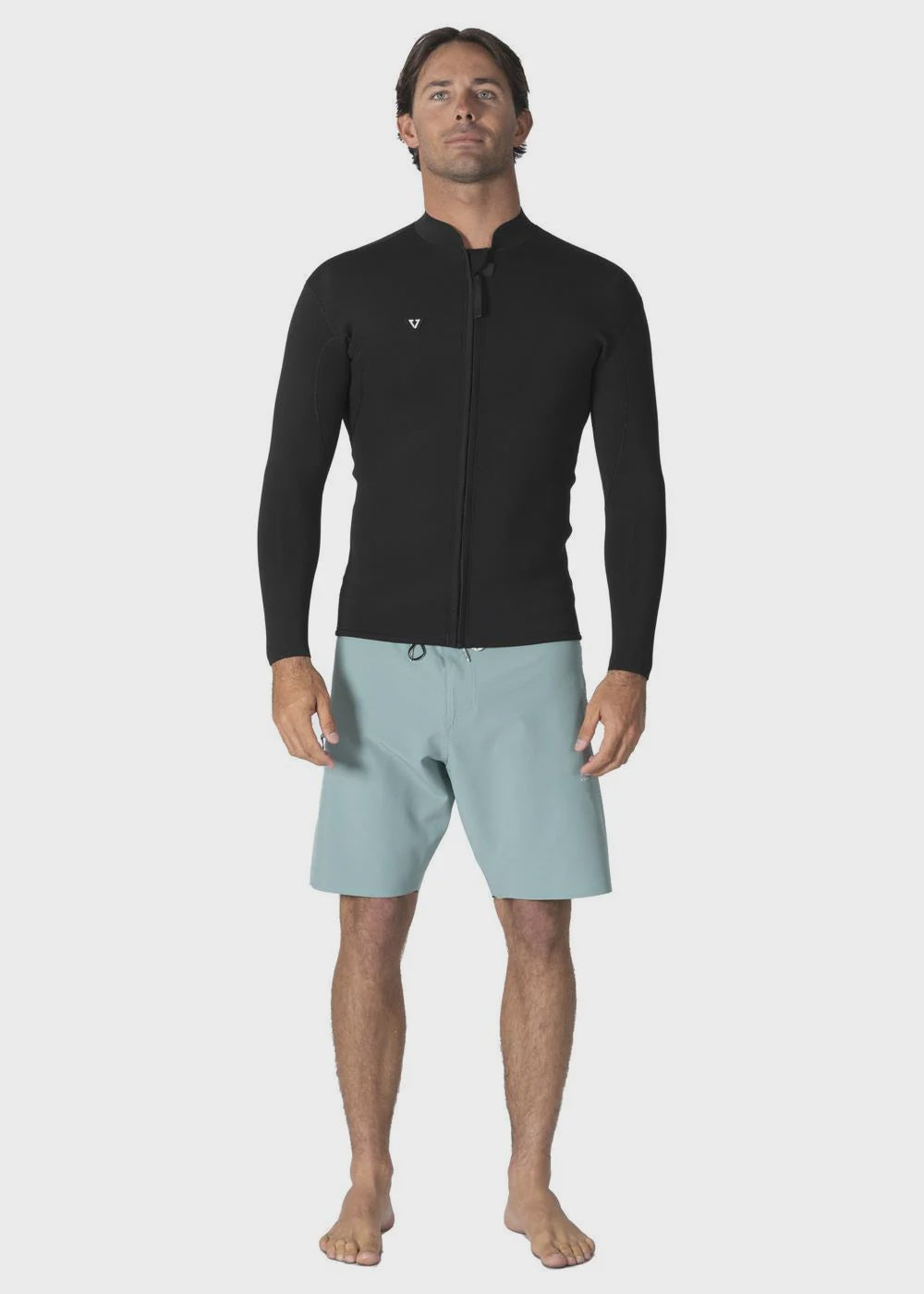 Vissla Solid Sets 2mm Front Zip Wetsuit Jacket - Black2