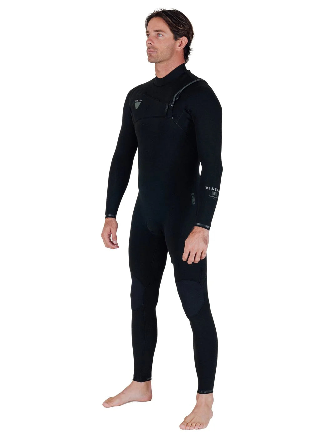 Vissla Natural Seas 3/2mm Full Chest Zip Wetsuit - Black