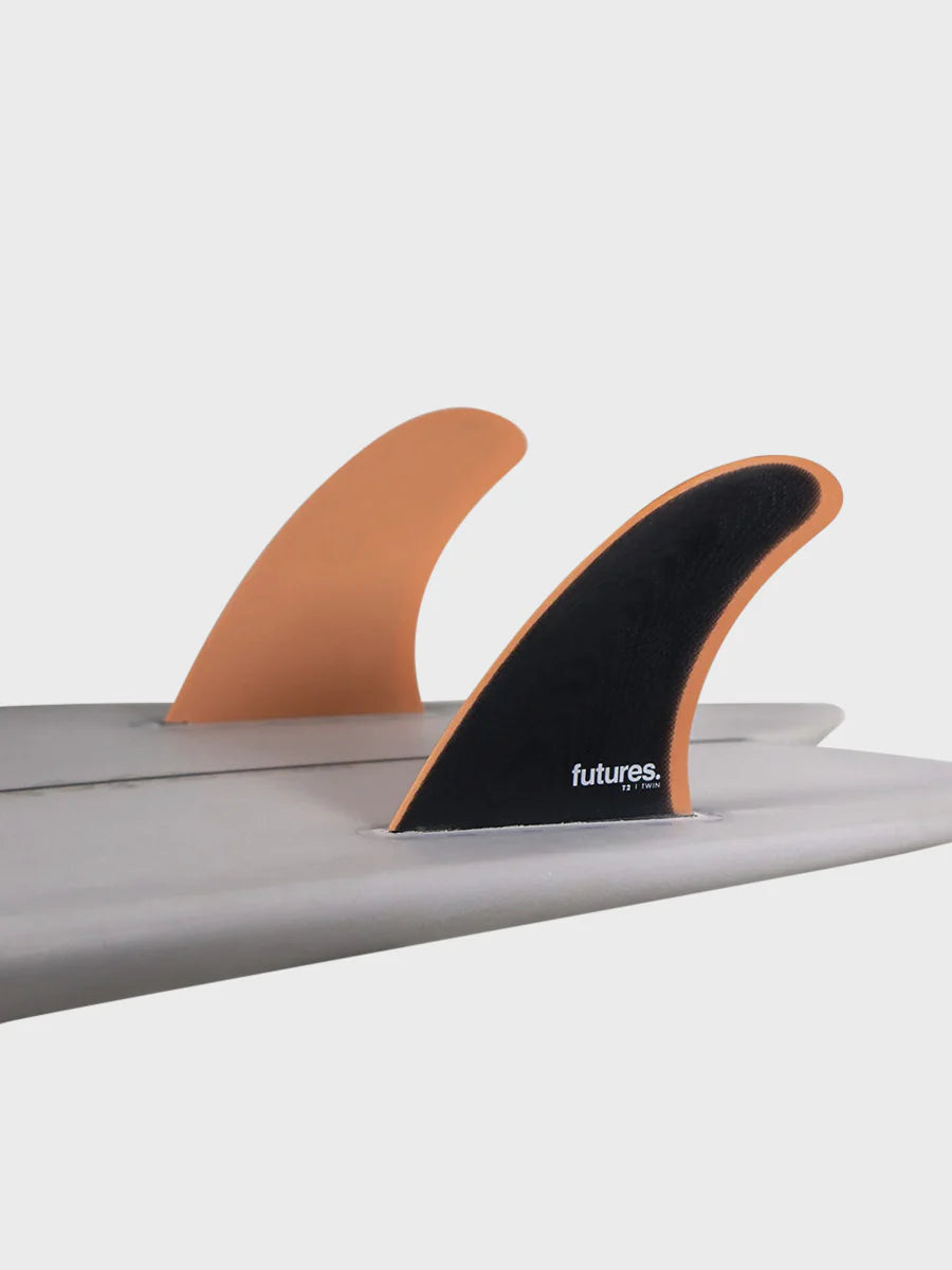 Futures T2 Fibreglass Twin Fin Set - Indigo/Rose