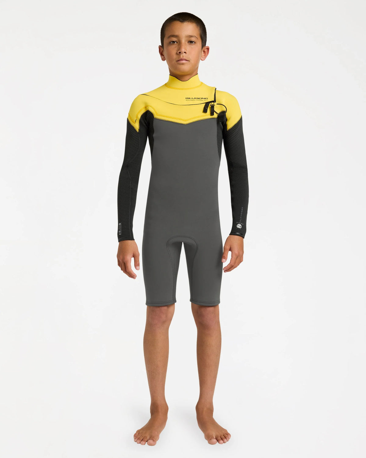 Billabong Boys 2mm Absolute Ultra Long Sleeve Chest Zip Springsuit - Orange