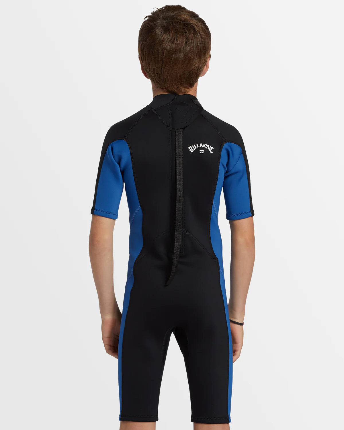 Boys 202 Foil Back Zip Short Sleeve Springsuit Wetsuit - Mid Blue