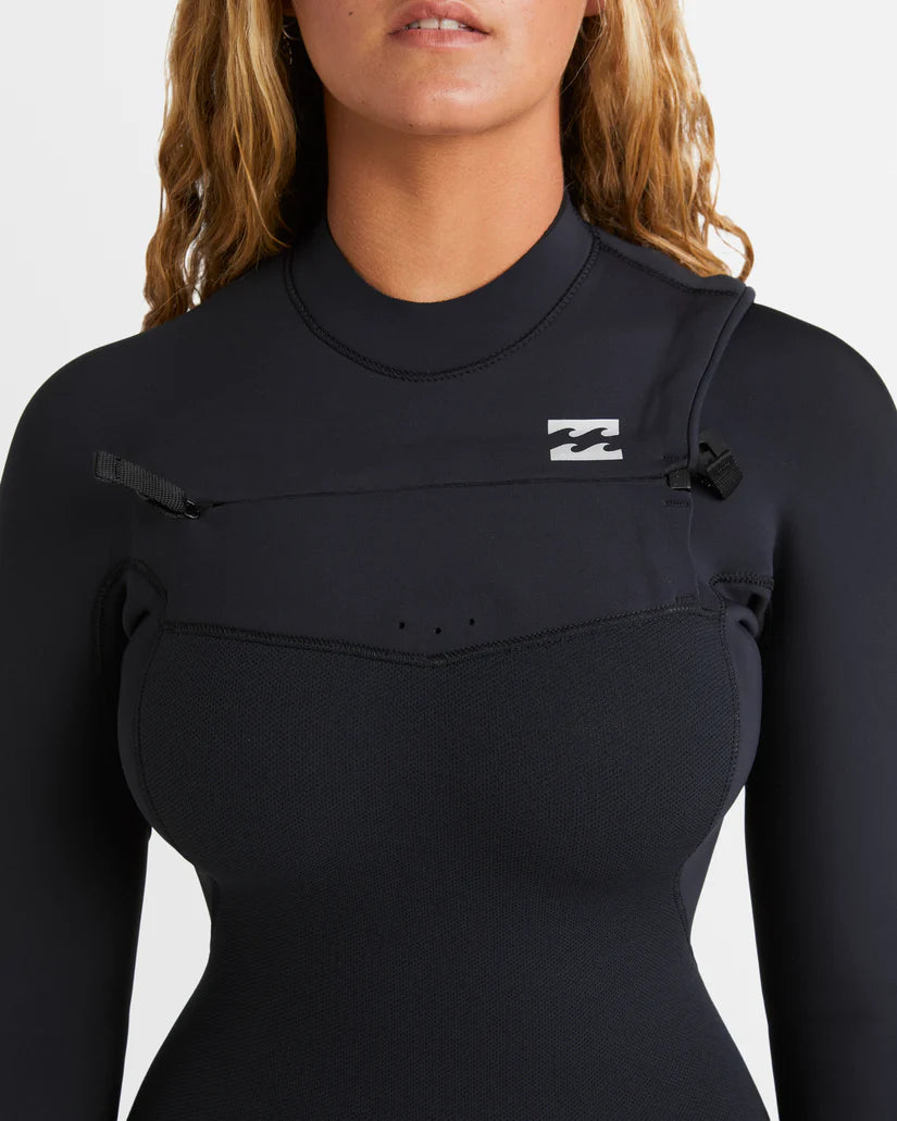 Women's 3/2mm Furnace Natural Steamer Wetsuit - Black Tiki