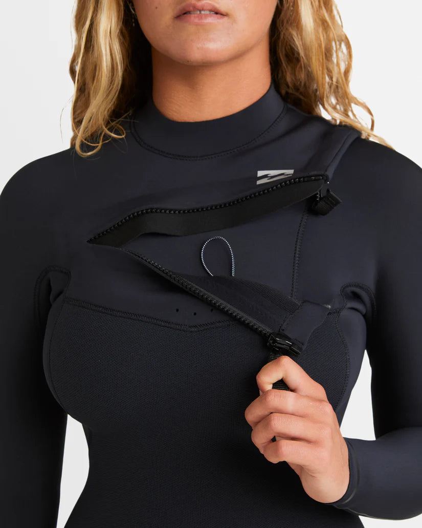 Women's 3/2mm Furnace Natural Steamer Wetsuit - Black Tiki