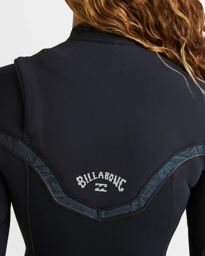 Women's 3/2mm Furnace Natural Steamer Wetsuit - Black Tiki