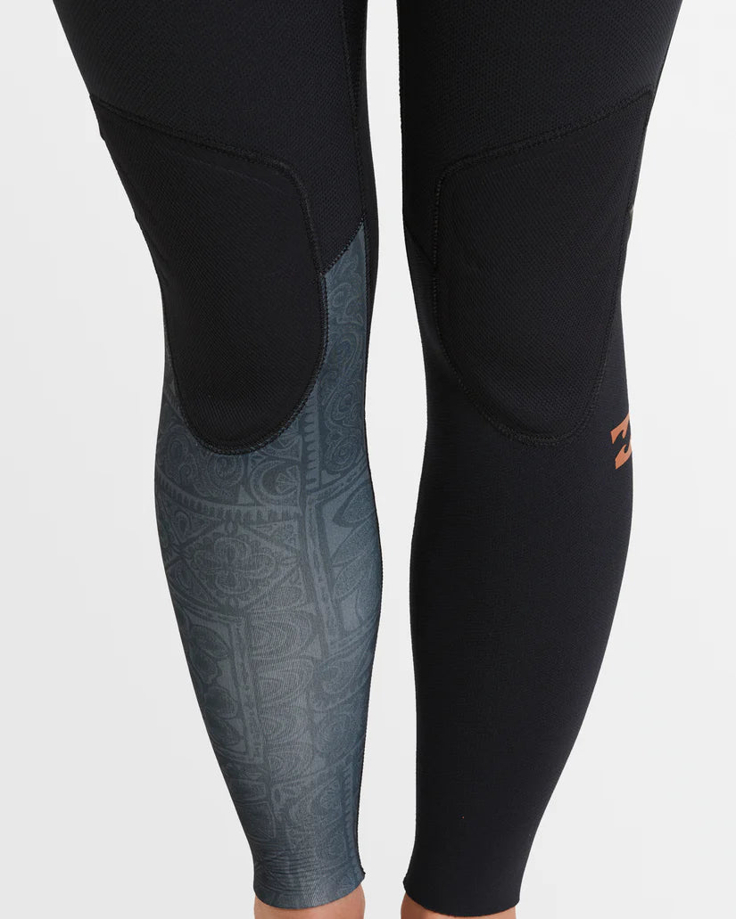 Women's 3/2mm Furnace Natural Steamer Wetsuit - Black Tiki