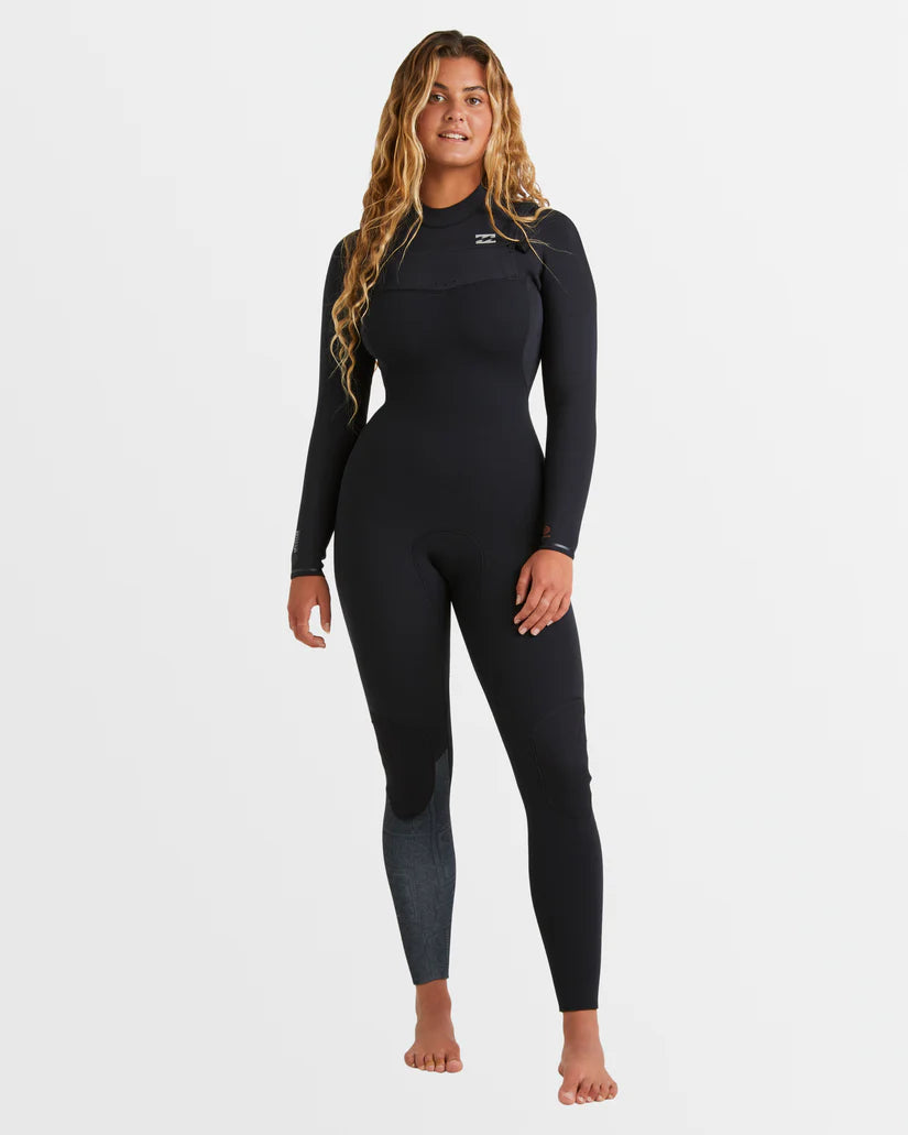 Women's 3/2mm Furnace Natural Steamer Wetsuit - Black Tiki