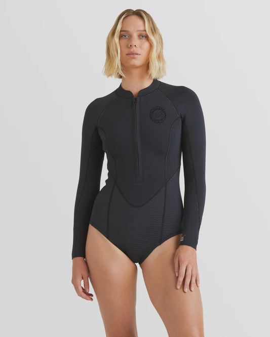 Women's Salty Dayz Natural Long Sleeve Springsuit Wetsuit - Black