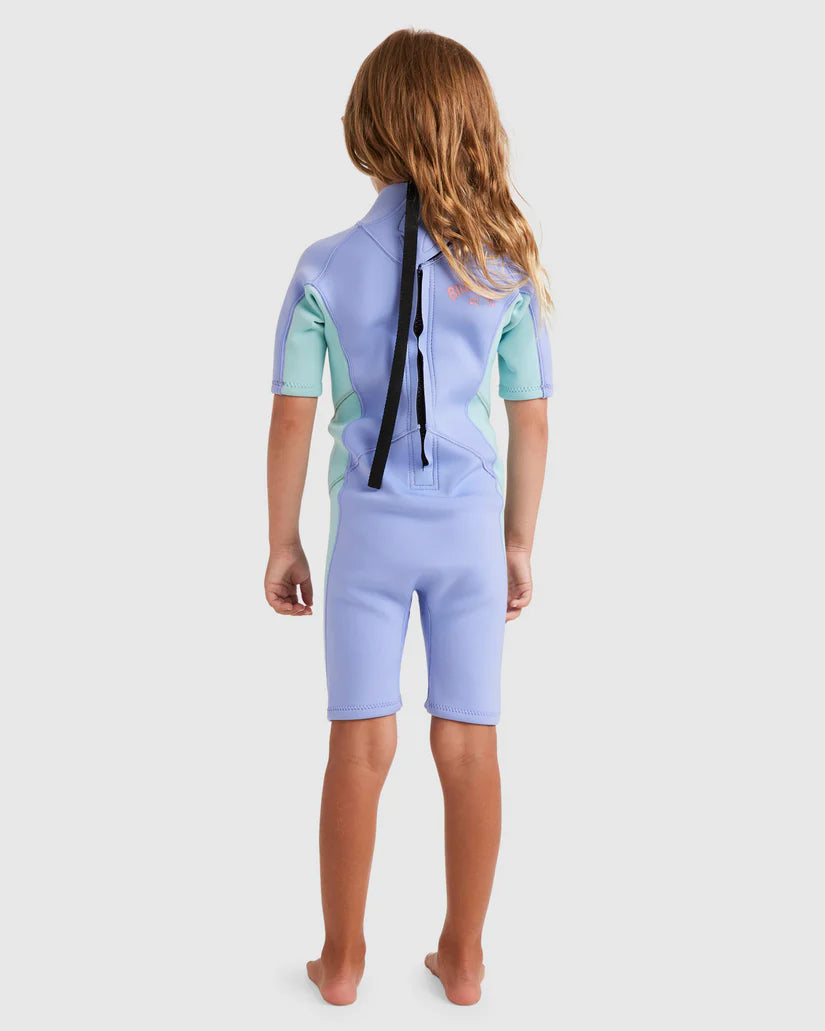 Billabong Girls 2mm Foil Back Zip Springsuit - Cosmic Blue