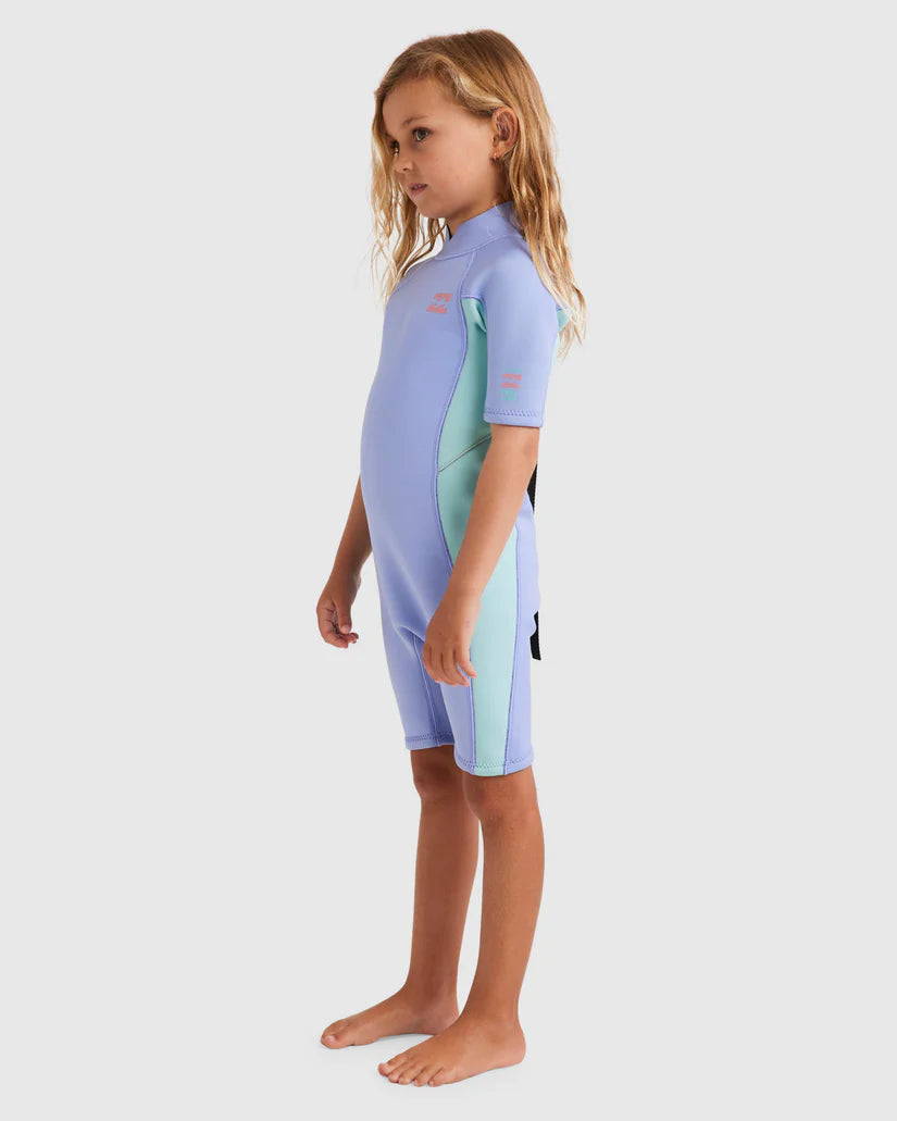 Billabong Girls 2mm Foil Back Zip Springsuit - Cosmic Blue