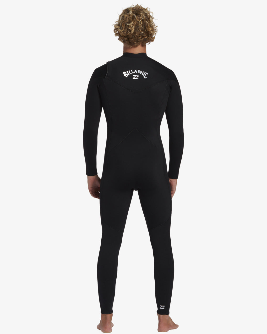 Mens 3/2mm Foil Chest Zip Steamer Wetsuit - Black