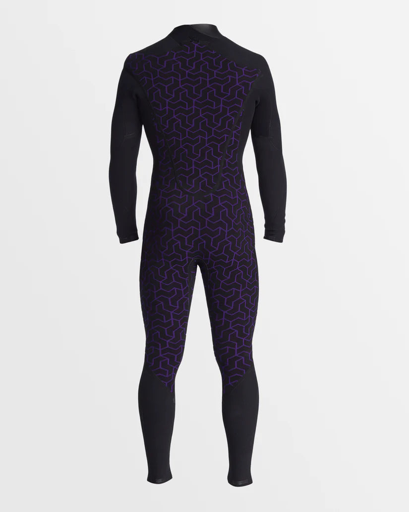 Mens 4/3mm Furnace Natural Chest Zip Steamer Wetsuit - Black