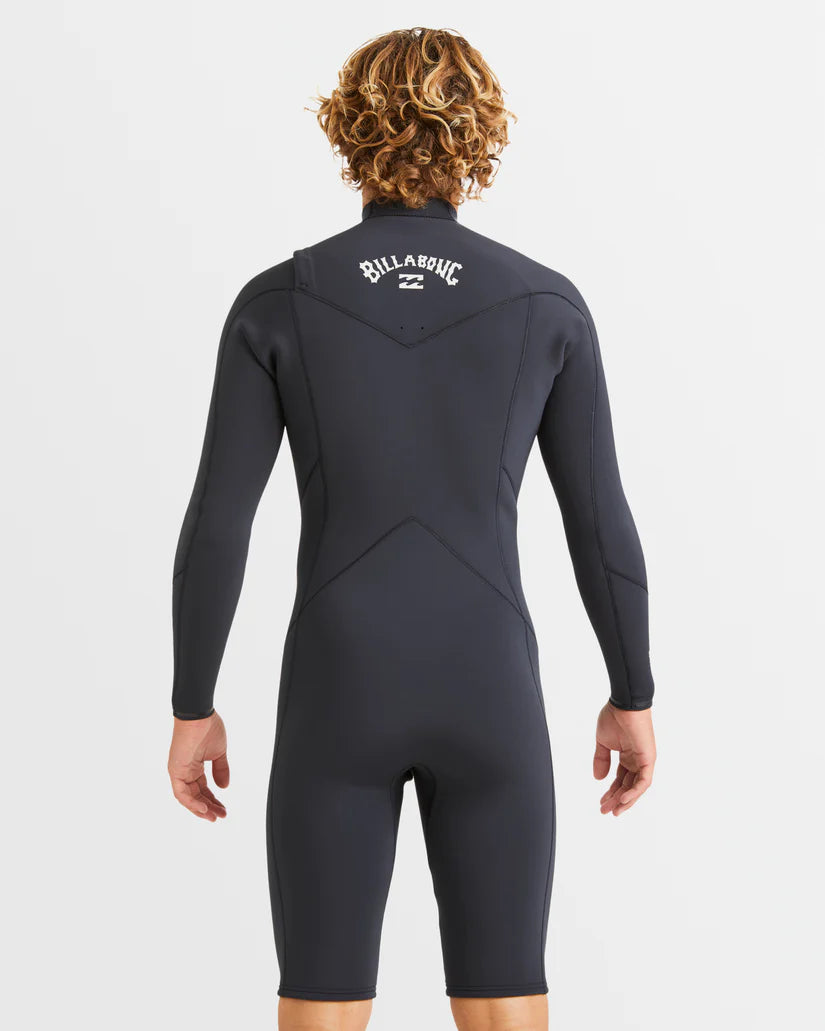 Men's 2mm Absolute Natural Chest Zip Long Sleeve Springsuit - Black