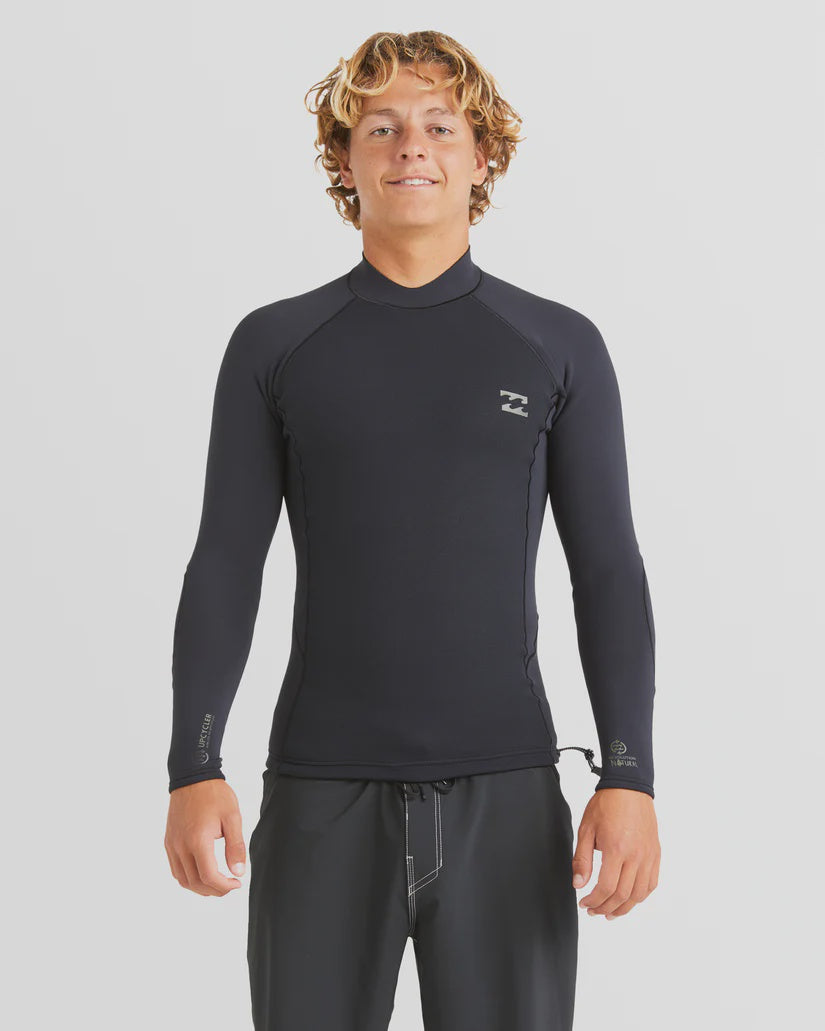 Mens 1/1mm Revolution Natural Zipperless Wetsuit Top - Black