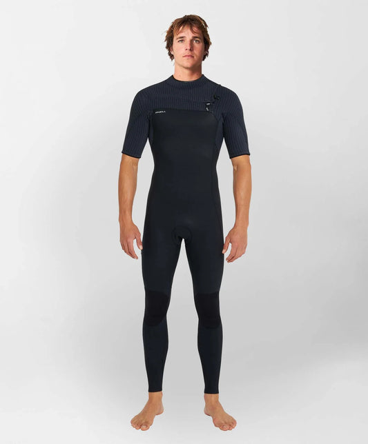 O'neill HyperFreak 2mm Short Arm Steamer Chest Zip Wetsuit - Black