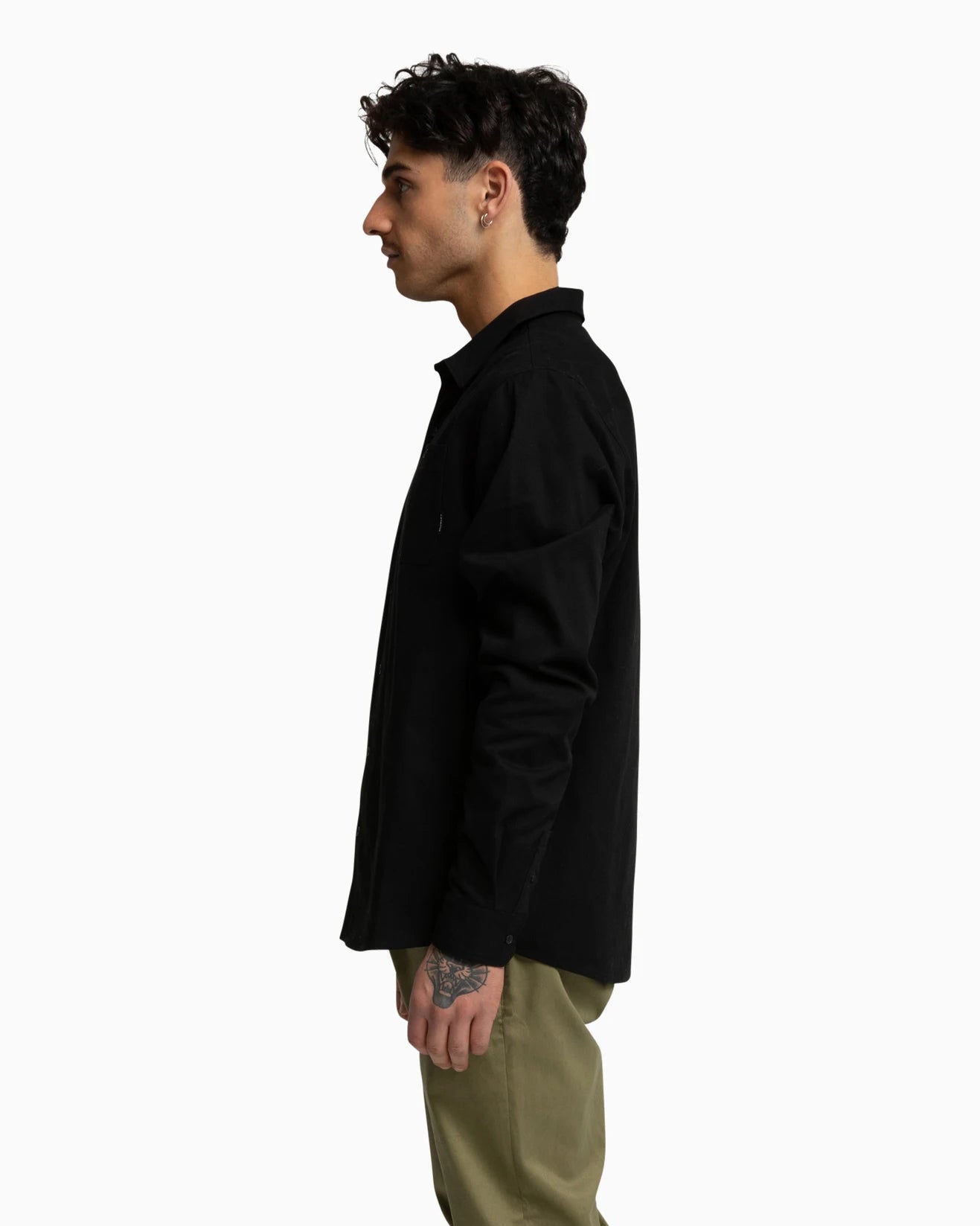 Staple Hurley Mens Long Sleeve Shirt - Black