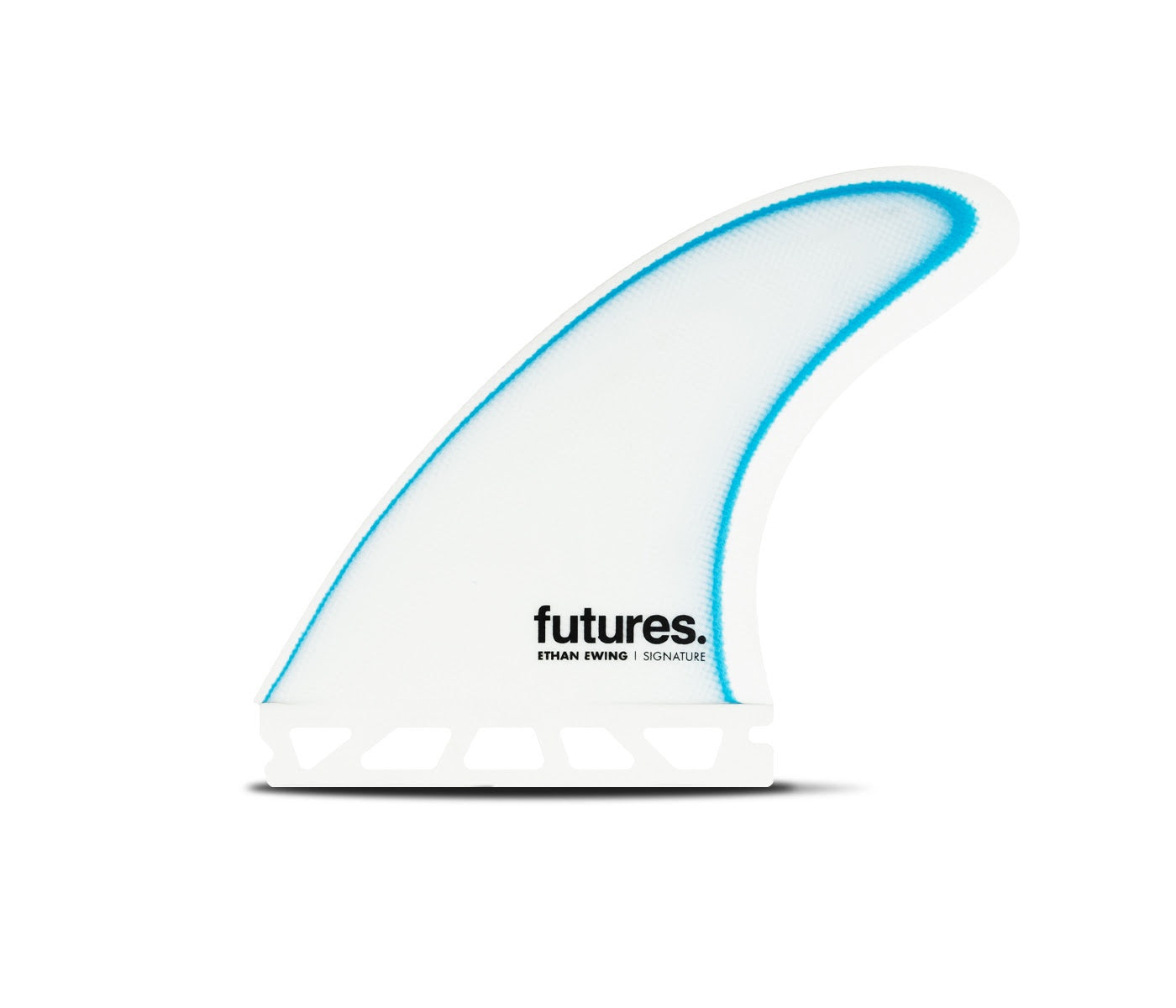 Futures Ethan Ewing Signature Fibreglass Medium Thruster Fin Set - White/Blue
