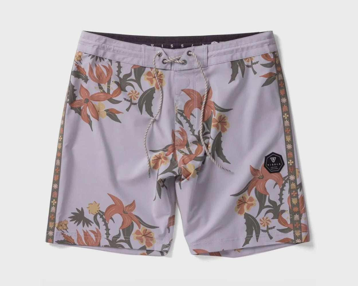 Hibiscus Haze 17.5" Boardshort - Bone