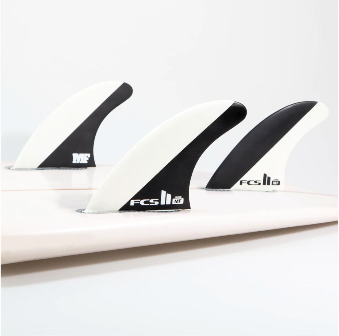 FCS II Mick Fanning Tri Fin Set - Black/White