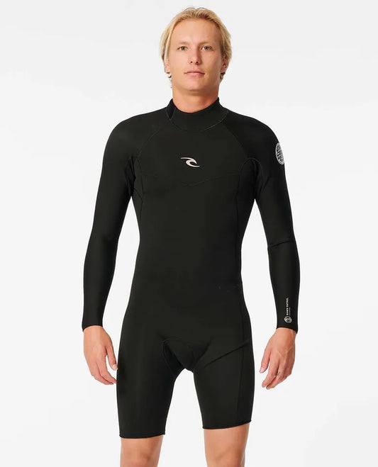 MEN'S D/PATROL 2MM L/SL B/ZIP SPRING - BLACK