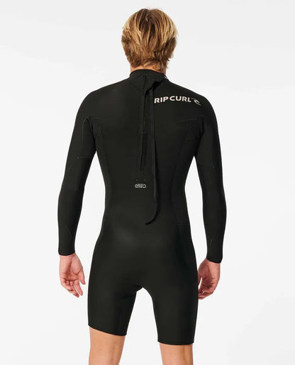 MEN'S D/PATROL 2MM L/SL B/ZIP SPRING - BLACK