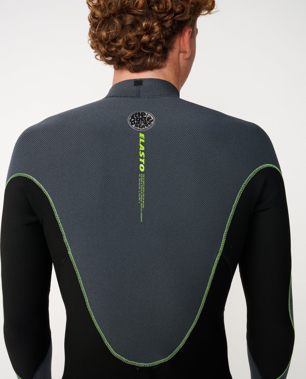 Rip Curl Elasto 1.5mm Long Sleeve Jacket - Charcoal/F. Lime
