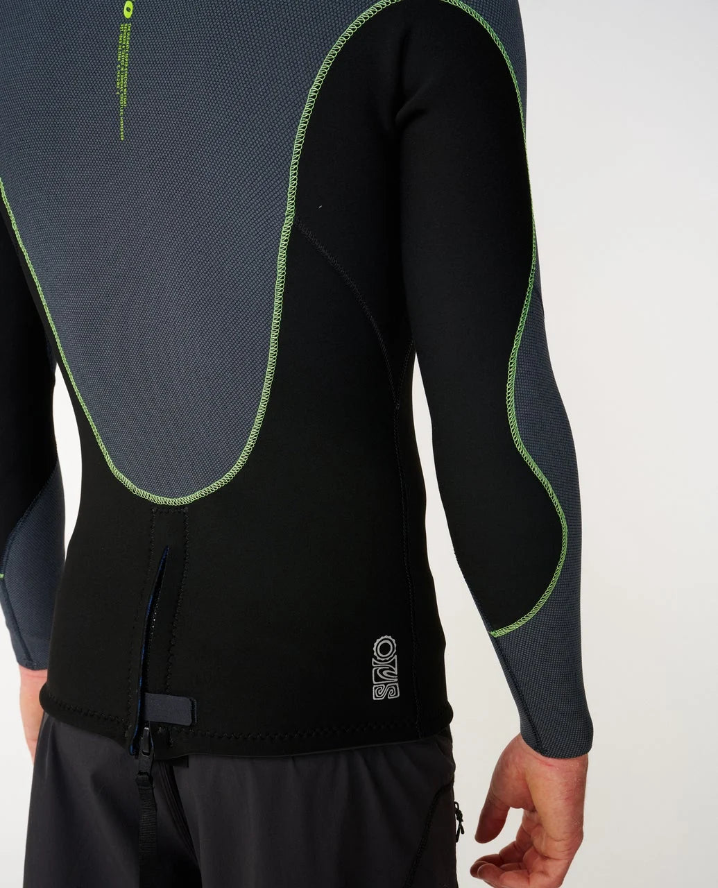 Rip Curl Elasto 1.5mm Long Sleeve Jacket - Charcoal/F. Lime