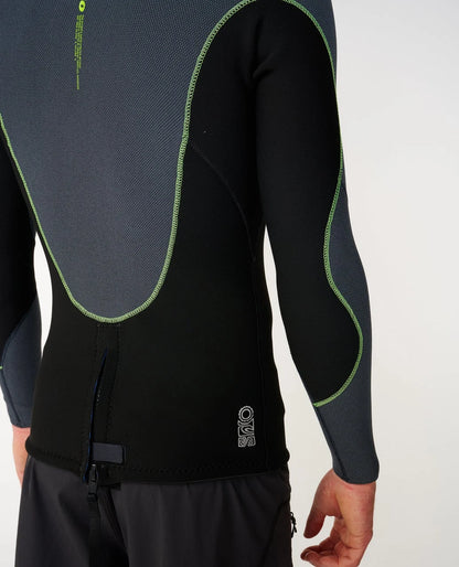 Rip Curl Elasto 1.5mm Long Sleeve Jacket - Charcoal/F. Lime