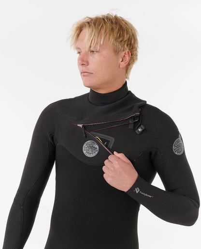 Rip Curl Men's Flashbomb 3/2 Chest Zip Fullsuit Wetsuit - Black