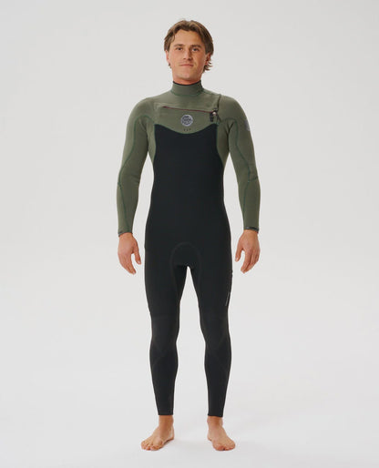 Rip Curl Men's Flashbomb 3/2 Chest Zip Fullsuit Wetsuit - Deep Cactus