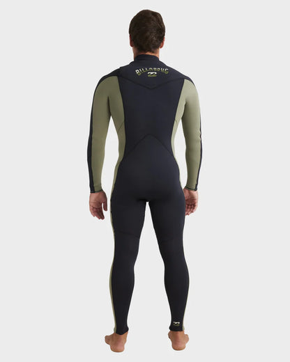 Mens 3/2mm Absolute Natural Chest Zip Steamer Wetsuit - Military