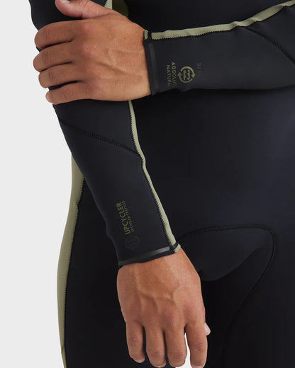 Mens 3/2mm Absolute Natural Chest Zip Steamer Wetsuit - Military