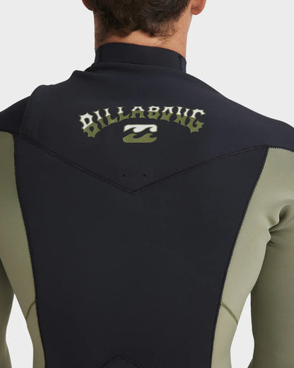 Mens 3/2mm Absolute Natural Chest Zip Steamer Wetsuit - Military