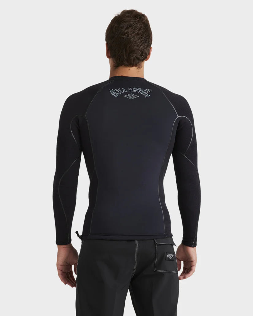 Mens 1/1mm Revolution Pro Long Sleeve Wetsuit Top - Black